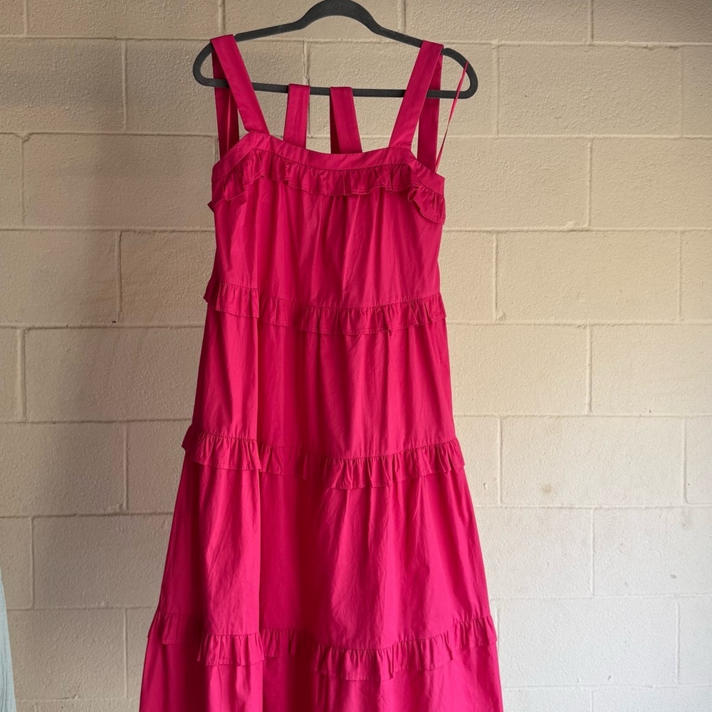 TCEC Hot Pink Tiered Maxi Dress
